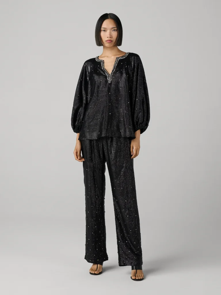 Diane von Furstenberg Liza Top in Black: The Ultimate Statement Evening Piece