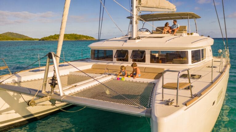Family-friendly catamaran with open decks