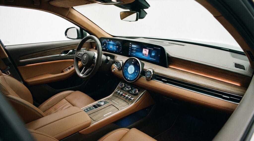 Luxury car interior showcasing quiet luxury design
